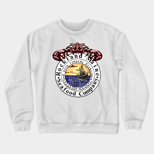 Rockland Maine Seafood Seal Crewneck Sweatshirt by RocklandMaineSeafood